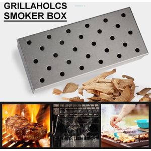 Dikke Roestvrijstalen Hout Chips Bbq Roker Doos Bbq Grill Accessoires Koud Rook Generator Bbq Box Voor Gas Grill