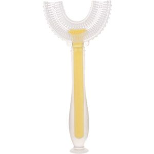 Handheld 360 ° U-Vormige Baby Tandenborstels Siliconen Borstelkop Mond Tandenborstel