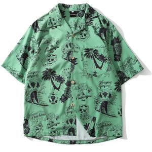 OSCN7 Casual Plaid Korte Mouwen Shirt Mannen Straat Hawaii Strand Vrouwen Verstelbare Zoom Korte Mouwen Shirts Heren 3204