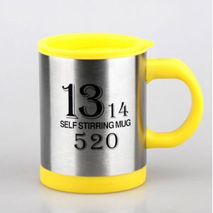 1314 Roestvrij Lui Zelf Roeren Mok Auto Mixing Koffie Cup Handgrip 400 ml Kantoor Knop Drukken Caneca Cups