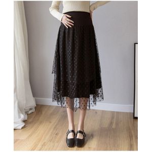 Lente Herfst Polka Dot Vrouwen Moederschap Cake Rok Mesh Verstelbare Moederschap Rokken Vrouwen Zwangere Midi Rok Zwangere Kleding