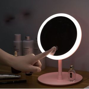 Led Vouwen Vergrootglas Verlichte Make-upspiegel Spiegel Travel Compact Spiegels Usb Opladen Led Cosmetische Vanity Tafellamp