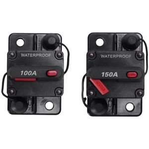 2x 12V/24V Auto Marine O Zekeringhouder 100A/150A Handmatige Reset Stroomonderbreker