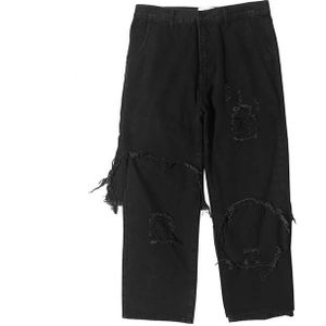 Uncledonjm Zwarte Jeans Plus Size Mannen Vernietigd Stretch Loose Fit Hop Hop Broek Verontruste Denim Jean Me-Z37