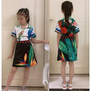 Familie Look Rok Set Vrouwelijke & Meisje Kids Jungle Patroon Blouse Top + Rok Kleding Set Voor Vrouw Ouder-kind Outfit