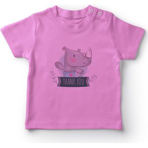 Angemiel Baby Dank Onze Gergadan Meisje Baby T-shirt Roze