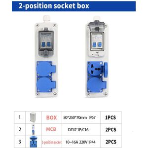 Industrie Socket Verdeelkast Draagbare Plastic Groep Combineren 16a 63a Waterdichte Control Box 380 V 220 V Outdoor