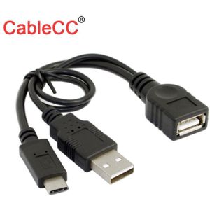 Cablecc Usb 3.1 Type-C Naar Usb 2.0 Female Otg Data Kabel Met Power Voor Laptop En Mobiele Telefoon &amp; Tablet