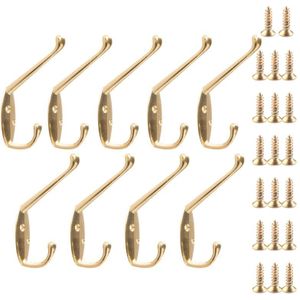 Set Industriële Plankdragers - Antiek Messing - IJzer - 2 Stuks