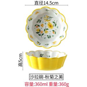 Japanse Keramische Kom Fruitschaal Magnetron Huishoudelijke Factory Directe Verkoop Netto Rode Ins Salade Dessert Grensoverschrijdende Kom