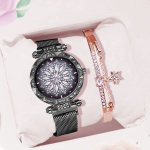 Luxe Rose Gold Vrouwen Horloges Mode Dames Jurk Klok Mesh Staal Waterdicht Vrouwelijke Sterrenhemel Horloge Lady