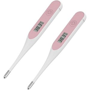 Draagbare Kind Volwassen Body Digital Lcd Thermometer Temperatuur Meting Home Digitale Display Thermometer (Roze, 2 Stuks)