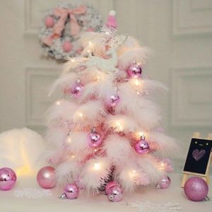 Veer Kerstboom Met Glanzende Bal Decoratie, Glitter Herten Mini Light String Dress Up Decoraties