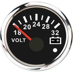 Voltmeter Gauge 8 ~ 16 Volt/18 ~ 32 Volt Met Rode Achtergrondverlichting Voor Mariene Auto Boot Rvs volt Meter