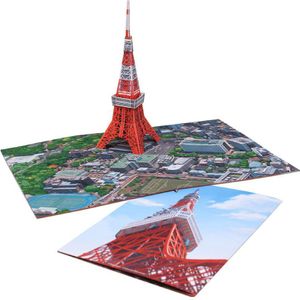 Diy Pop-Up Kaart Tokyo Tower, Handgemaakte 3D Anniversary Wenskaart Papier Model, Postkaart Uitnodiging Papercraft, craft ER-112