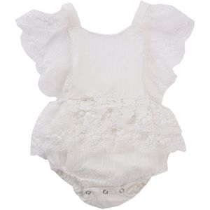 Citgeett Zomer Effen Pasgeboren Baby Meisje Kleding Mouwloze Kant Bloem Ruche Strik Romper Een Stuk Outfit Sunsuit