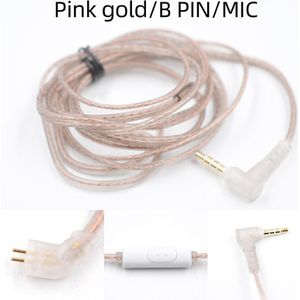 Kz Zex Edx Zsx Zas ZS10 Pro Hoofdtelefoon Cord Met Microfoon Hoge Zuiverheid Zuurstofvrij Koper Platte Upgrade Kabel bedrade Headset