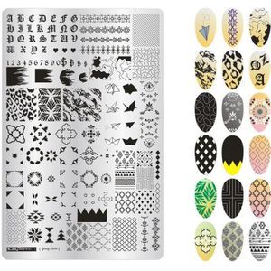 1pcs Ontwerpen Bloem Vrouwen Polish Stempelen Voor Nagels Sjabloon Schoonheid Afbeelding DIY Nail Art Stempelkommen Nail Stencils
