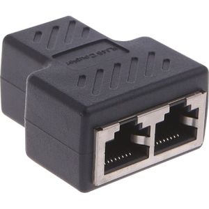 1 Naar 2 Manieren Lan Ethernet Netwerk Kabel RJ45 Vrouwelijke Splitter Connector Adapter