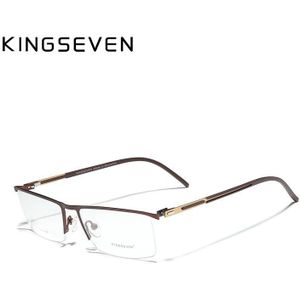 Kingseven Mannen Titanium Legering Glazen Frame Mode Mannelijke Stijl Ultralight Eye Bijziendheid Recept Brillen