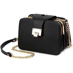 Jhd Lente Mode Vrouwen Schoudertas Ketting Band Flap Handtassen Clutch Bag Dames Messenger Bags Met Metalen Buckl