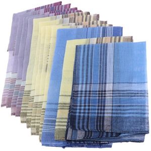 12 Stks/set Mens Pocket Vintage Katoen Vierkante Hanky Wedding Party Zakdoeken