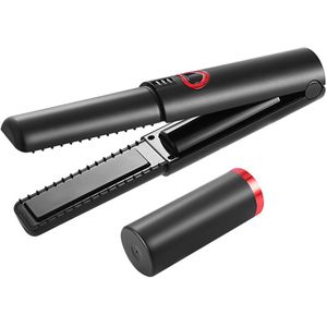 Draagbare Usb Opladen Professionele Mini Stijltang Keramische Toermalijn Stijltang Draadloze Haar Flat Iron