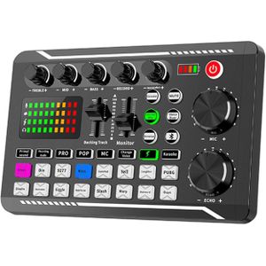 Professionele Audio Accessoires Live Geluidskaart Voor Telefoon Computer Thuis Party-Compatibel Mixer Desktop Met Led Licht