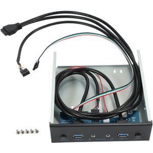 Usb 3.0 2 Port Optische Drive Voorpaneel Uitbreiding Adapter Usb 3.0 Hub + Hd Audio + Schakelaar Knop