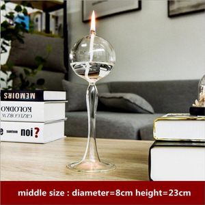 Midden Size 8*23 Cm Glas Olie Lamp Bruiloft Decoratie Diameter = 8 Cm Hoogte = 23 Cm Handwerk glas Kaars Houder Vriend