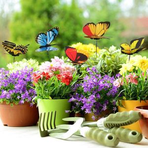 25Pcs Kunstmatige Vlinder Outdoor Tuin Planten Bloem Simulatie Vlinders Decoratie Yard Plant Gazon Decor Willekeurige Kleur