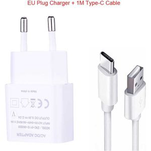 Type C Kabel Usb Eu Plug Voor Samsung Galaxy A40 A20E A8S A6S A9 A8 Plus A7 A5 Reizen Telefoon Oplader Kabel Adapter