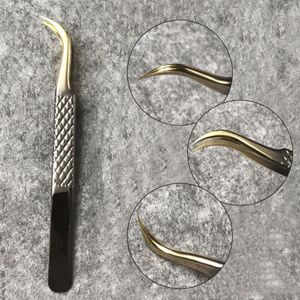 Eyelash Tweezers 3D Volume Anti-static Non-magnetic Curved Eyelash Extension Tweezer Fan Lash Eyebrow Makeup Tools