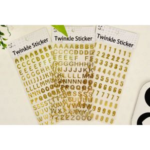 3 Sheets/Lot Goud En Zilver Digitale Letters Nummers Sticker Voor Scrapbooking/DIY Ambachten/Kaart Maken Decoratie