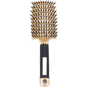Varkenshaar Borstel-Gebogen En Geventileerde Detangling Hair Brush Voor Vrouwen Lange, Dikke, dunne Krullend Haar Vent Borstel Kit