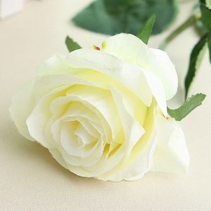 9 Pcs Branch Stem Latex Rose Hand Voelen Vilt Simulatie Decoratieve Kunstmatige Silicone Rose Bloemen Thuis Bruiloft