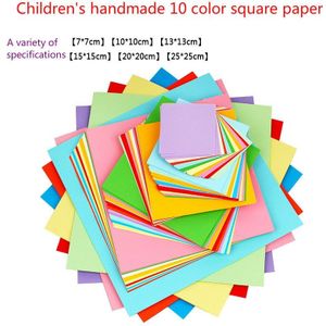 100 pcs Multicolor Effen Kleur Origami Papier Ambachtelijke Vouwen Vierkante Papers Handgemaakte DIY Scrapbooking Kaarten Craft Decoratie
