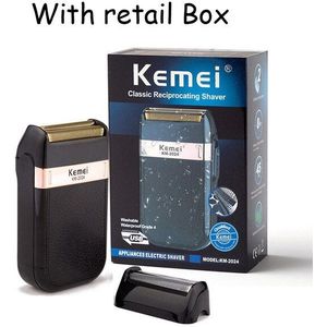 Kemei Elektrisch Scheerapparaat Usb Oplaadbare Elektrische Baard Trimmer Scheren Machine Voor Mannen Twin Blade Reciprocating Cordless Razor
