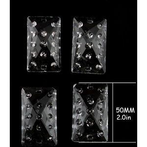100 stks/partij 50mm Multiaspect Vierkante Kralen Kristal Gordijn Hanger Met Twee Gaten Voor DIY Gordijn, kroonluchter Onderdelen