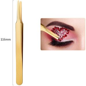 1 Stuks Anti-Statische Pincet Voor Wimper Extension Gebogen Rechte Steentjes Picker Clip Hoge Precisie Makeup Nail Tool