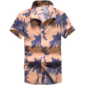 Mannen Top Shirts Korte Mouwen Tops Hawaiian Strand Zomer Gedrukt Button Turn-Down Kraag Casual Shirt streetwear