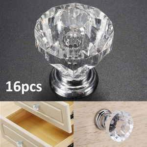 16/30/60Pcs 30Mm Crystal Glass Deurknoppen Praktische Handles Kast Ladekast Meubelen Keuken Handvat knop Hardware Kit