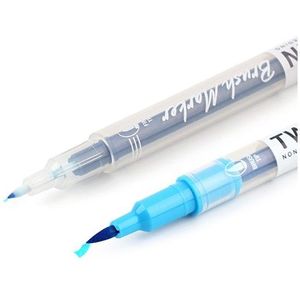 Twin Brush Marker Set 6/12/24/36 Kleur Tekening Pen Dual Fijne Borstel Tip Kalligrafie Art Water Gebaseerd inkt Briefpapier School A6814