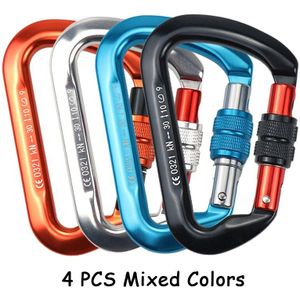 30kN D-Vorm Klimmen Karabijnhaak Veiligheid Gesp Schroef Gates Master Lock Carabiners Outdoor Klimmen Accessoires