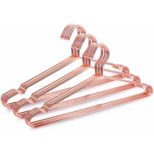 Hangerlink Rose Koper Goud Metalen Kleding Shirts Hanger met Groef, Heavy Duty Sterke Jassen Hanger, pak Hanger (30 stks/partij)