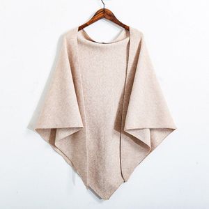 Grote Winter Vrouwen Driehoek Gebreide Sjaal Shrugs Effen Kasjmier Shawl Wraps Sjaal Encharpe Bufandas Mujer Pashmina Poncho Cape