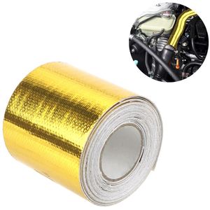 Leepee 5Cm * 5M Gold Hoge Temperatuur Weerstand Isolatie Zelfklevende Tape Auto Accessoires Intake Buis Aluminiumfolie tape