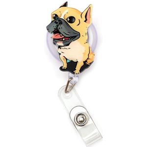 Grappig Kleur Hond Bulldog Clown Intrekbare Creatieve Kaarthouder Badge Reel Verpleegkundige Tentoonstelling Enfermera Meisje Naam Card Borst Jongen