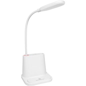 Led Bureaulamp Met Usb-poort Opladen Night Lamp Wekker Thermometer Kalender 3-Niveau Dimmer Tafellamp Met pen Houder