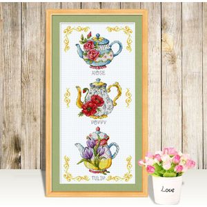 Gold Collection Mooie Telpatroon Bloem Theepot Cake Rose Poppy Tulp Theepotten DUS